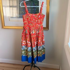 Tory Burch Fernanda Pleated Dress In Batik Floral